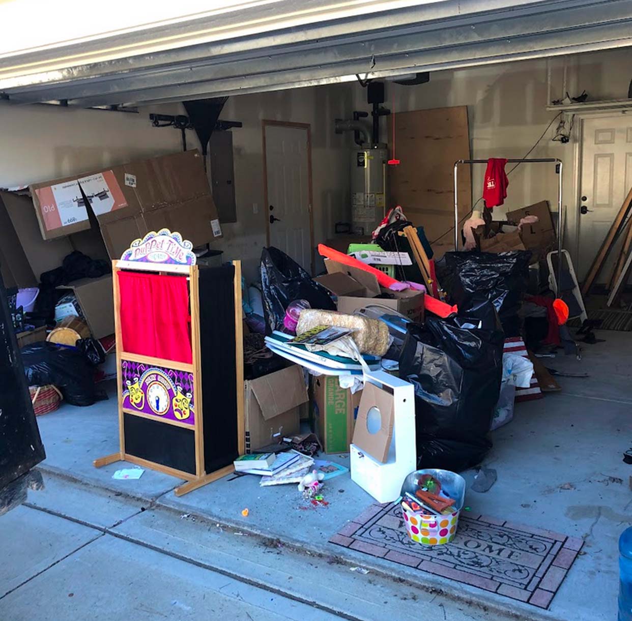 Garage Junk cleanouts before and after photos