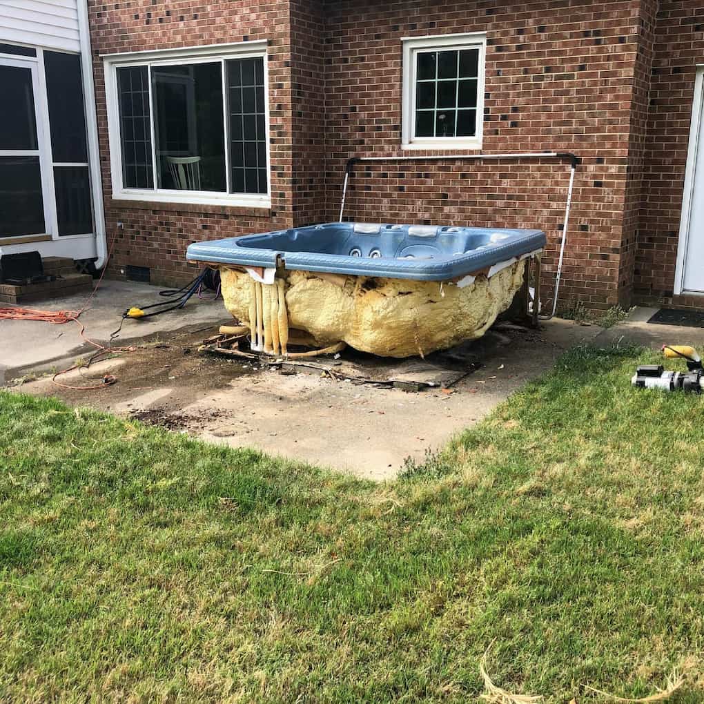 hot tub removal and jacuzzi disposal pictures