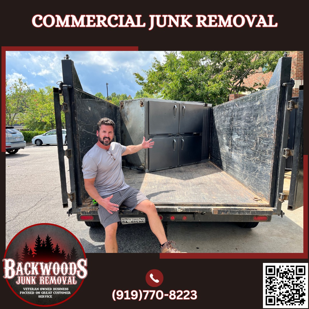 commercial-junk-removal-cabinets A commercial junk removal of large metal cabinets.