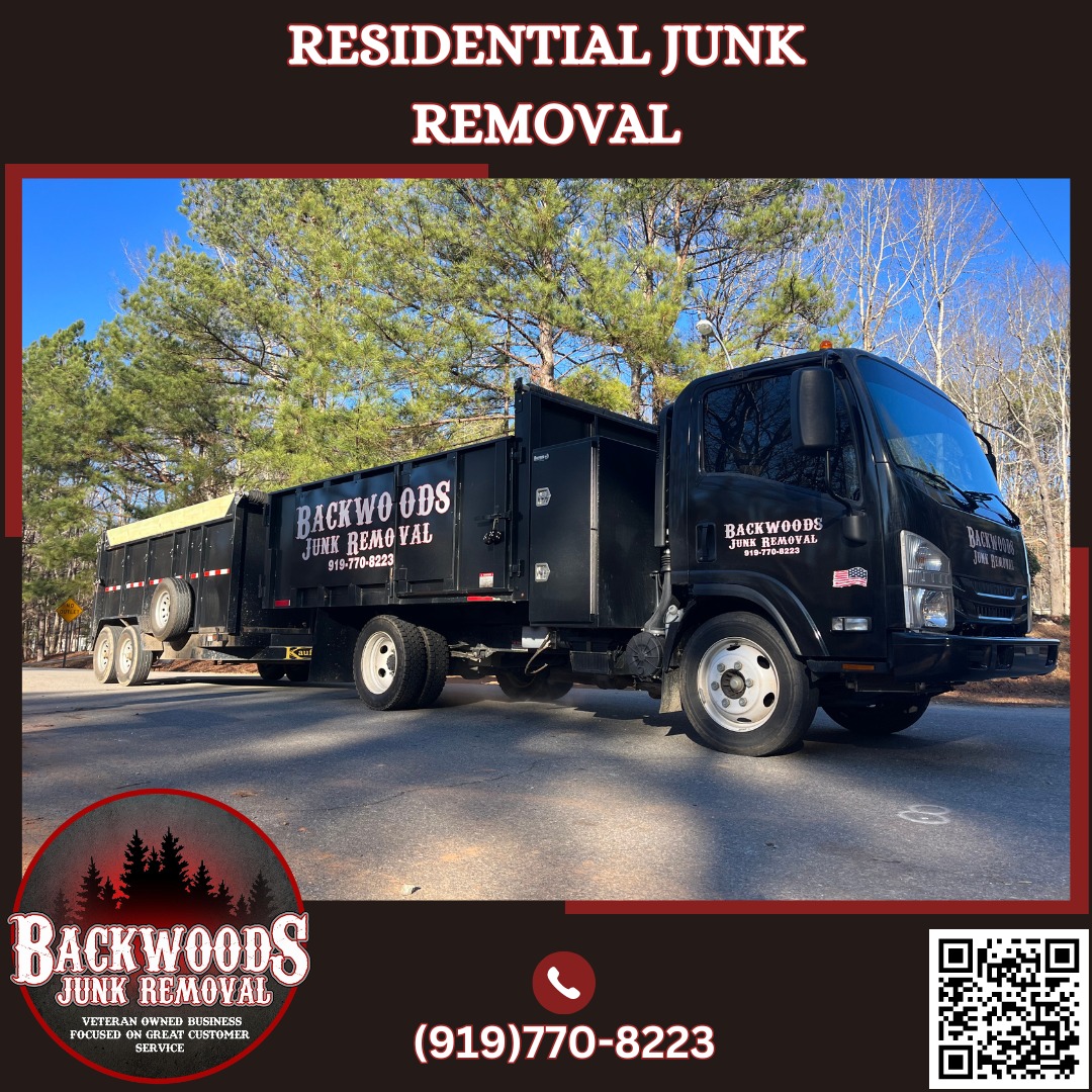 Professional residential junk removal services with our truck.
